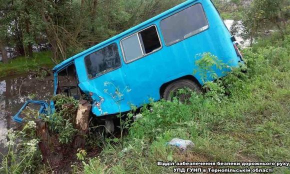 ДТП в Підволочиську: автомобіль впав у ставок, двоє людей постраждало, фото №2 на сайті 20minut.ua