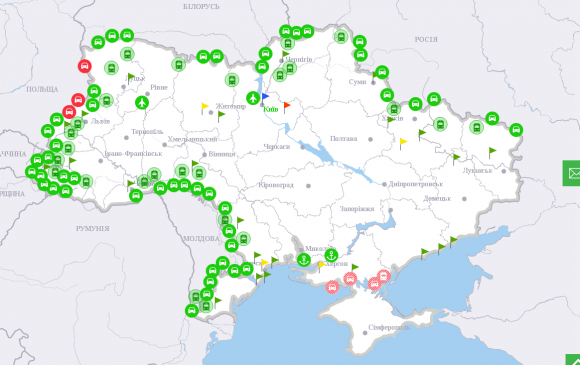 Прикордонники створили карту "заторів" для подорожуючих, фото №1 на сайті vsim.ua