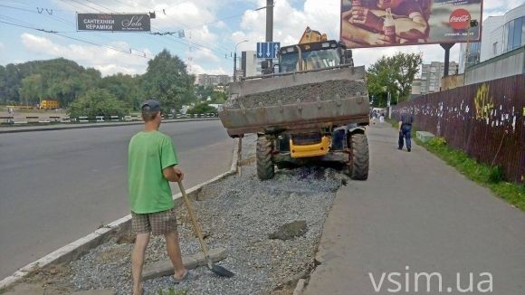 Біля «Оазису» будують нову пішохідну доріжку, фото №1 на сайті vsim.ua