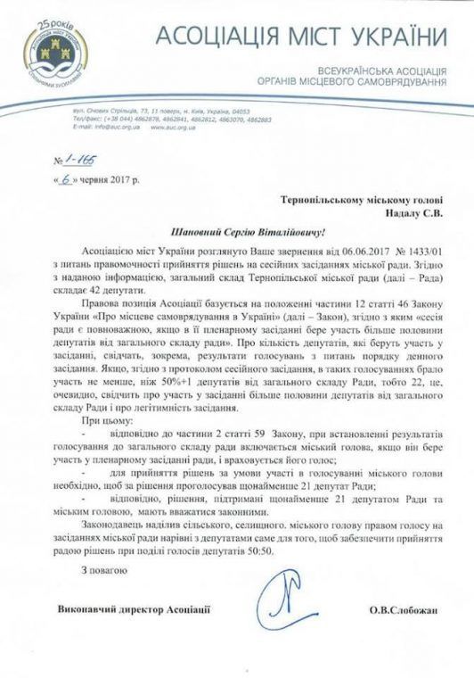 Сесію Тернопільської міськради визнали неправочинною, фото №2 на сайті 20minut.ua