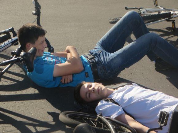 На Кам'янецькій велосипедисти перекрили рух. Влаштували 