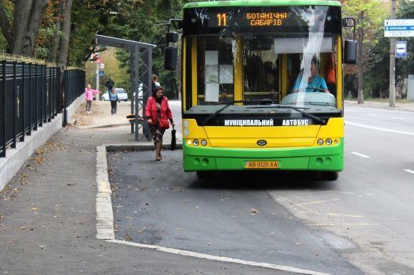 «Спиною» до дороги поставили зупинку біля Центрального парку, фото №2 на сайті 20minut.ua