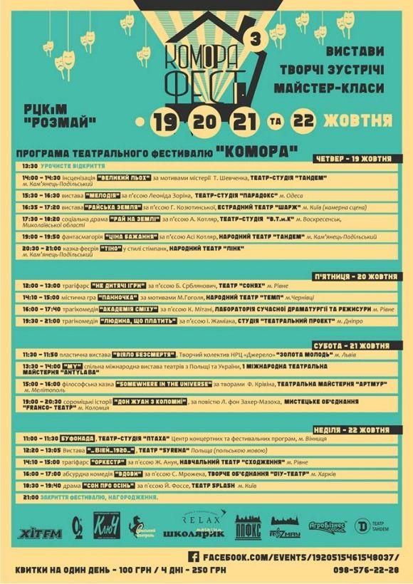 Яким буде цьогорічний театральний фестиваль “Комора”? на сайті 20minut.ua Яким буде цьогорічний театральний фестиваль “Комора”?, фото №1 на сайті 20minut.ua