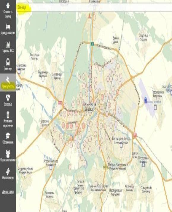 Кримінальна Вінниця: Інтерактивна карта, яка показує злочини по-сусідству, фото №1 на сайті 20minut.ua