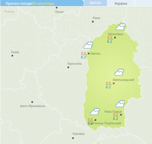 Сніг, дощ та шквальний вітер: погода у Хмельницькому на тиждень на сайті vsim.ua Сніг, дощ та шквальний вітер: погода у Хмельницькому на тиждень, фото №2 на сайті vsim.ua