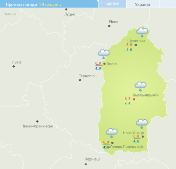 Дощ та сильний вітер: на Хмельницький насувається атмосферний фронт із заходу, фото №1 на сайті vsim.ua
