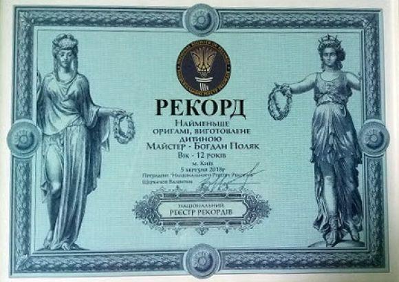 Вінницький школяр встановив рекорд України: створив найменше орігамі, фото №6 на сайті 20minut.ua