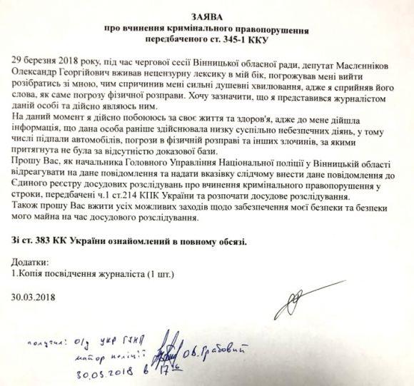 Новини Вінниці - фото з “Тусуй отсюда, громадянин...”: активіст подав у поліцію заяву через погрози від депутата “Тусуй отсюда, громадянин...”: активіст подав у поліцію заяву через погрози від депутата, фото №2 на сайті 20minut.ua