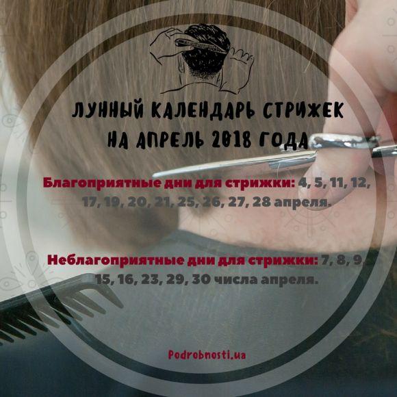 Новини Козятина - фото з Місячний календар стрижок на квітень 2018 Місячний календар стрижок на квітень 2018, фото №1 на сайті 20minut.ua