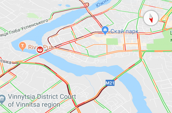 На Центральному мосту ДТП «лоб у лоб». Центр міста став у заторах, фото №2 на сайті 20minut.ua