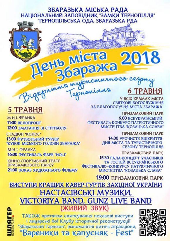 Фестиваль фарб, кінопоказ, лицарські бої, вареники, капусняк, - все це буде на святкуванні Дня міста у Збаражі, фото №1 на сайті 20minut.ua