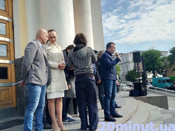 Мітинг під ОДА: політсили вимагають скасувати "мажоритарку" і політрекламу, фото №3 на сайті 20minut.ua