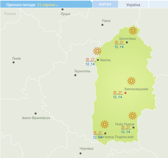 Все ще літо. Про погоду у Хмельницькому 31 серпня, фото №1 на сайті vsim.ua
