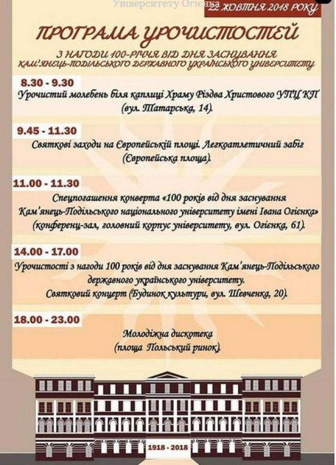 Як святкуватимуть кам'янецькі освітяни 100-річчя університету, фото №1 на сайті 20minut.ua