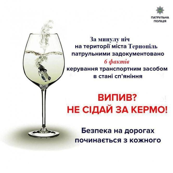 Новини Тернополя - фото з У Тернополі вночі спіймали шістьох п'яних водіїв У Тернополі вночі спіймали шістьох п'яних водіїв, фото №1 на сайті 20minut.ua