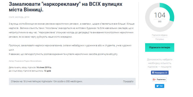Петиція: пропонують замалювати "наркорекламу" по всьому місту, фото №1 на сайті 20minut.ua