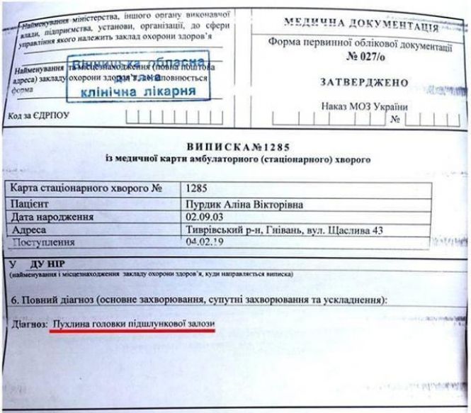 У 15-річної Аліни з Гнівані виявили пухлину. Потрібна допомога, фото №1 на сайті 20minut.ua