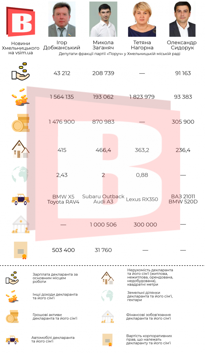 Що в декларації хмельницького депутата: чим багаті обранці від партії «Поруч» (ІНФОГРАФІКА), фото №1 на сайті vsim.ua