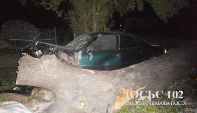 Новини Тернополя - фото з Водій Audi в реанімації після зіткнення з лежачим стовбуром дерева Водій Audi в реанімації після зіткнення з лежачим стовбуром дерева, фото №1 на сайті 20minut.ua
