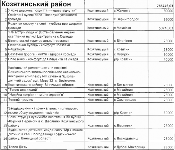 28 проектів територіальних громад Козятинського району стали переможцями 16 Обласного конкурсу, фото №1 на сайті 20minut.ua