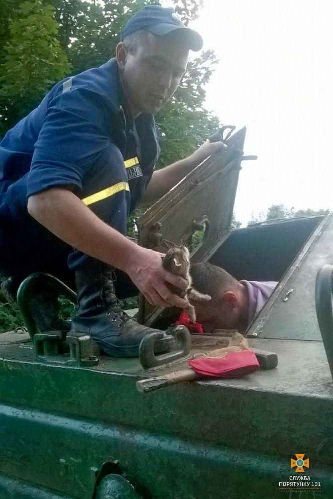 Як тернопільські рятувальники визволяли маленьке кошеня, фото №1 на сайті 20minut.ua