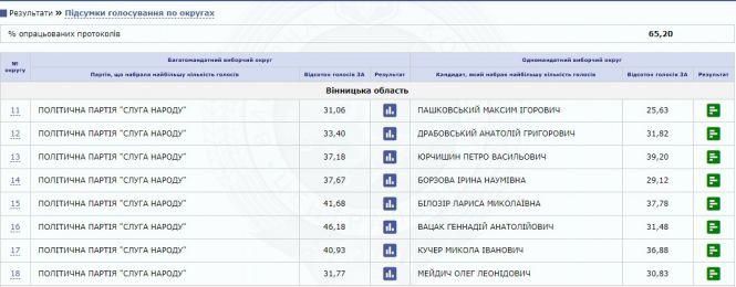 ЦВК опрацювала понад 65% протоколів. Як змінилися результати по Вінниці, фото №3 на сайті 20minut.ua