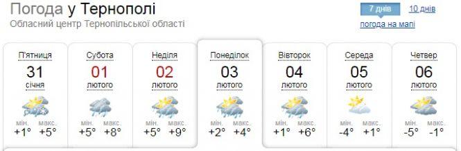 Погода в Тернополі на 3 лютого: хмарно, до +7, фото №1 на сайті 20minut.ua