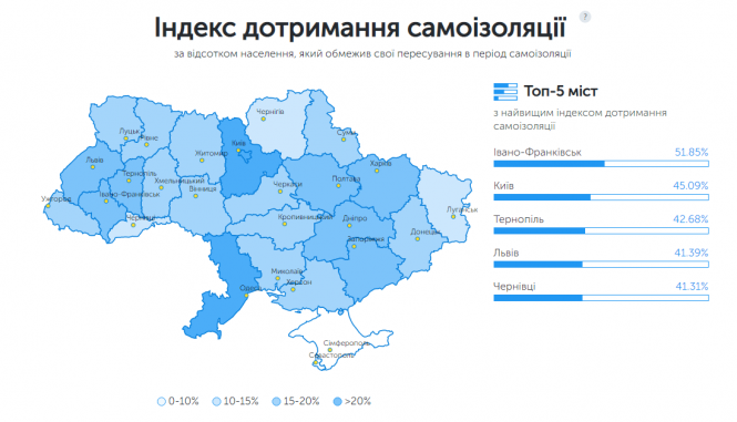 Новини Вінниці - фото з Індекс самоізоляції: скільки вінничан сидять вдома під час карантину Індекс самоізоляції: скільки вінничан сидять вдома під час карантину, фото №1 на сайті 20minut.ua