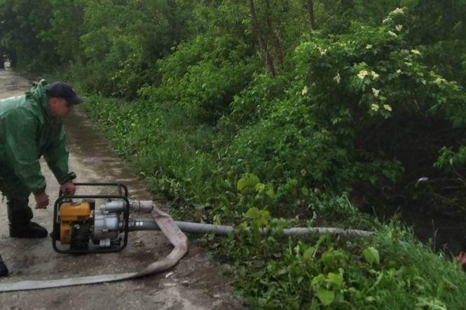 Повалені дерева та затоплені двори: наслідки негоди на Хмельниччині (ФОТО), фото №4 на сайті vsim.ua