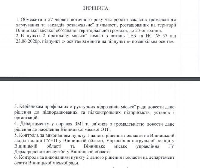 У Вінниці посилюють карантин. Ресторани та нічні клуби працюватимуть лише до 23, фото №2 на сайті 20minut.ua