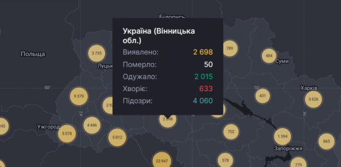 В Україні за добу виявили 1197 випадків COVID-19, на Вінниччині +38, фото №1 на сайті 20minut.ua