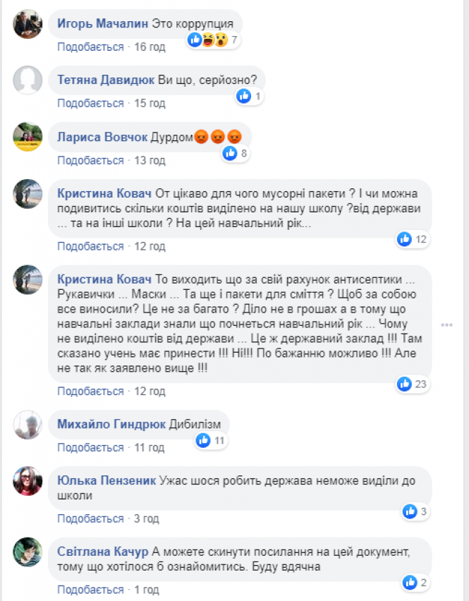 Сміттєві пакети, маски та паперові рушники: у мережі розповсюджують список речей до школи. Фейк?, фото №1 на сайті 20minut.ua