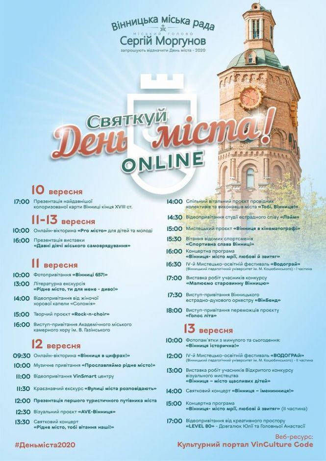 Новини Вінниці - фото з День міста онлайн: опублікували афішу заходів та де їх можна подивитися День міста онлайн: опублікували афішу заходів та де їх можна подивитися, фото №1 на сайті 20minut.ua