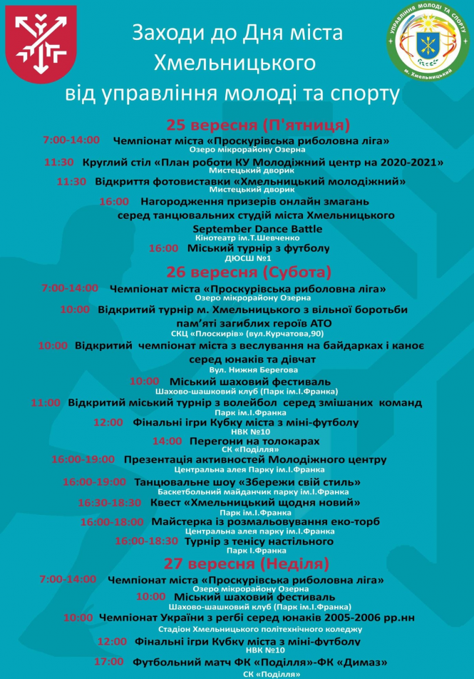 Новини Хмельницького - фото з Святкування Дня міста у Хмельницькому 2020: що, де, коли (ПРОГРАМА) Святкування Дня міста у Хмельницькому 2020: що, де, коли (ПРОГРАМА), фото №3 на сайті vsim.ua