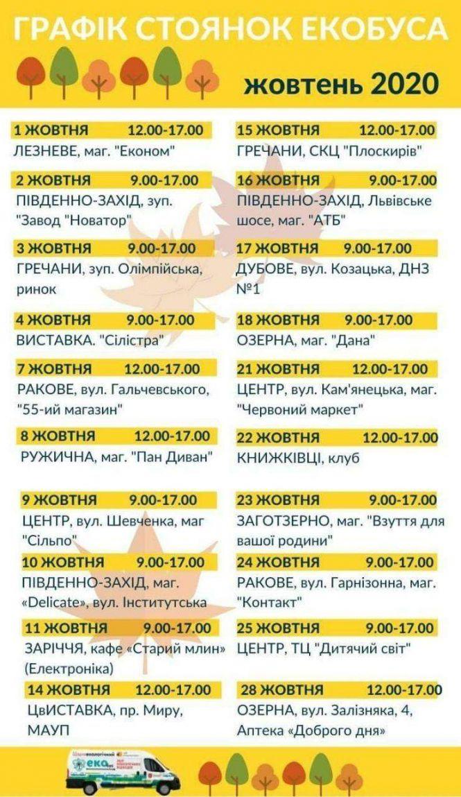 Екобус у Хмельницькому. Де та коли можна здати сміття на утилізацію у жовтні, фото №1 на сайті vsim.ua