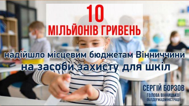 Новини Вінниці - фото з На засоби захисту для шкіл виділять 22 мільйони. З них уже 10 надійшло На засоби захисту для шкіл виділять 22 мільйони. З них уже 10 надійшло, фото №1 на сайті 20minut.ua