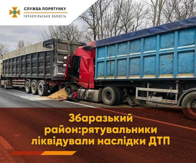 Новини Тернополя - фото з ДТП на Тернопільщині: зіткнулись дві вантажівки. В однієї відмовили гальма ДТП на Тернопільщині: зіткнулись дві вантажівки. В однієї відмовили гальма, фото №1 на сайті 20minut.ua