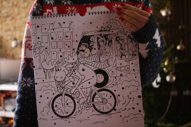 Вийшов новий велокалендар. Цьогоріч він у вигляді розмальовки і розповідає про ВелоЛосиків, фото №4 на сайті 20minut.ua