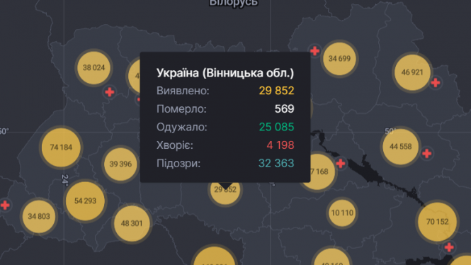 Новини Вінниці - фото з Вінниччина лідирує за кількістю нових випадків та смертей від COVID-19 Вінниччина лідирує за кількістю нових випадків та смертей від COVID-19, фото №1 на сайті 20minut.ua
