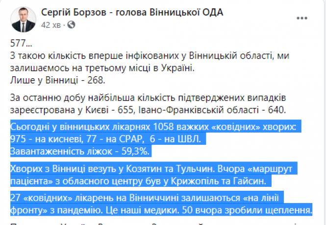 В області перевищений показник госпіталізацій. Чи вистачає «ковідних» ліжок?, фото №3 на сайті 20minut.ua
