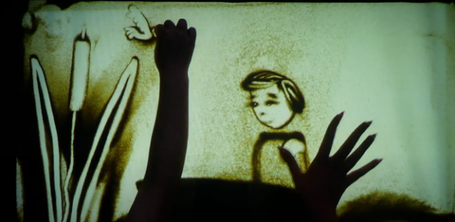 Новини Вінниці - фото з Рекорду бути! Юні вінничани намалювали 20 казкових сюжетів піском у прямому ефірі