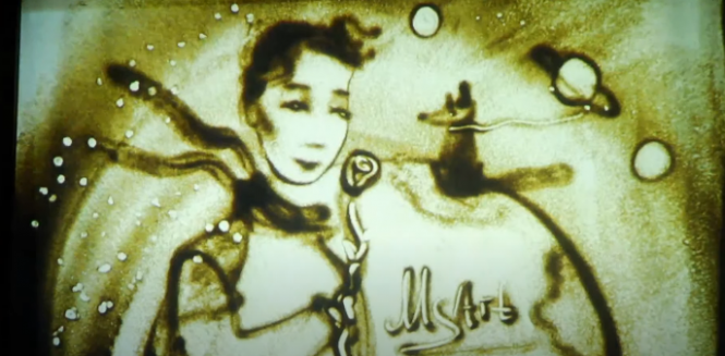 Новини Вінниці - фото з Рекорду бути! Юні вінничани намалювали 20 казкових сюжетів піском у прямому ефірі