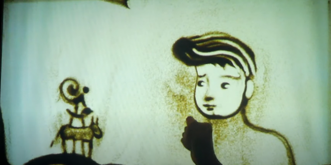 Новини Вінниці - фото з Рекорду бути! Юні вінничани намалювали 20 казкових сюжетів піском у прямому ефірі