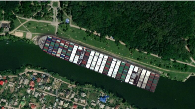 Новини Вінниці - фото з Наскільки велике судно Ever Given? Порівнюємо з річками, мостами і вулицями Вінниці