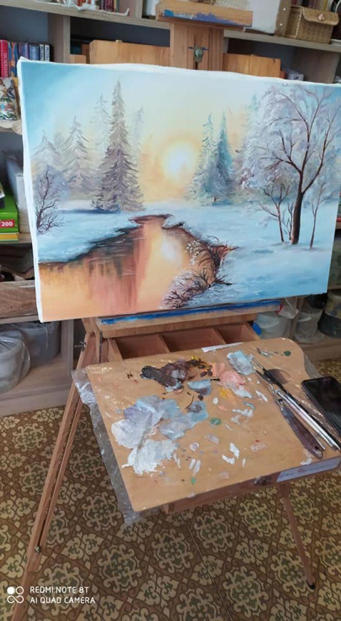 Новини Вінниці - фото з Чорнила зі спиртом, фен і творча інтуїція: як художниця з Хмільника створює унікальні картини