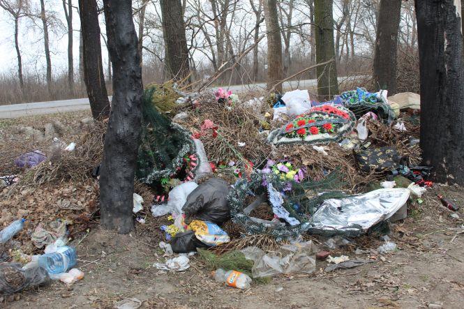 Новини Козятина - фото з Козятин у фото. Квітник на Матросова, обпалені дерева та гори сміття на кладовищі