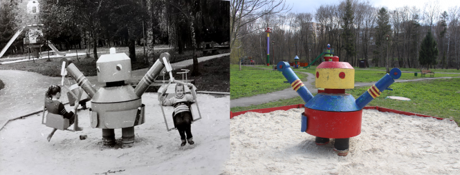 Новини Тернополя - фото з Каруселі, гойдалки і радянська авіація. Атракціони у парку «Топільче» раніше та зараз: порівнюємо ФОТО