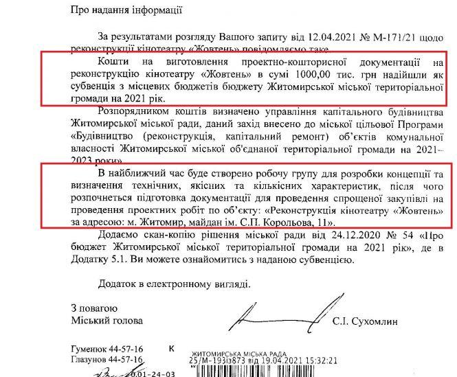 Новини Житомира - фото з Мільйон на папери: поки "Жовтень" руйнується, влада втретє виділяє кошти на проєкт