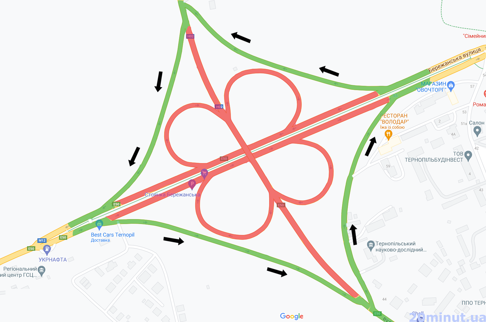 Новини Тернополя - фото з На скільки перекривають розв’язку на Об’їзній, як об’їхати та скільки коштує нова траса (КАРТА)