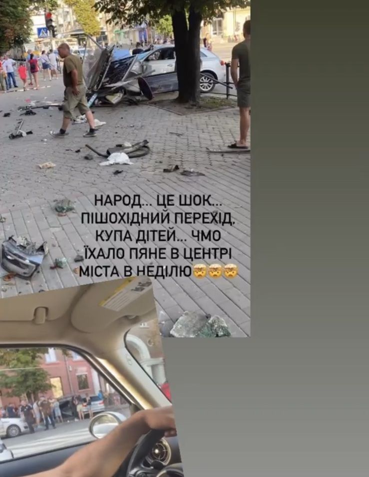 Новини Тернополя - фото з Авто вилетіло на тротуар в самісінькому центрі Тернополя. У крові водія 2, 08 проміле алкоголю (ФОТО)